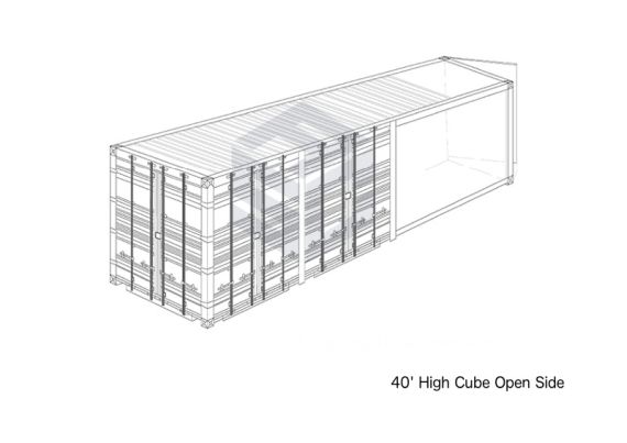40' High Cube Open Side